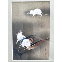 Tryptyk japońskich grafik ze zwierzętami, pocz. XX w. – art print w autorskiej oprawie